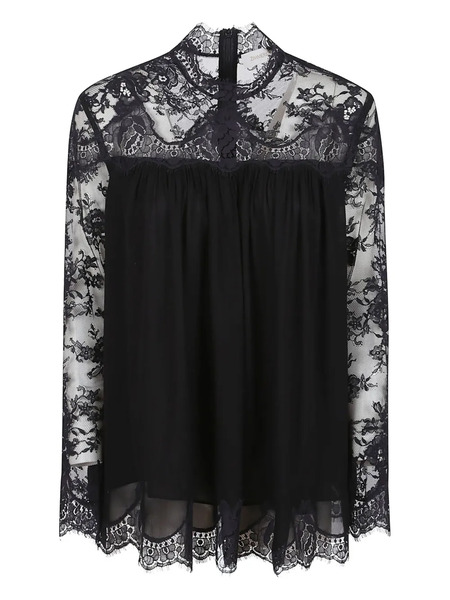  Zimmermann Lace-panel High-neck Top - Black 