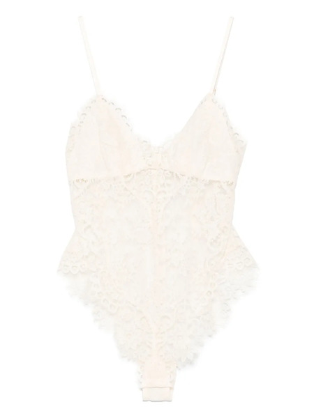  Zimmermann Lace Teddy Bodysuit - Neutrals 