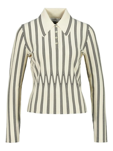  Zimmermann Long-sleeve Polo Top - Neutrals 
