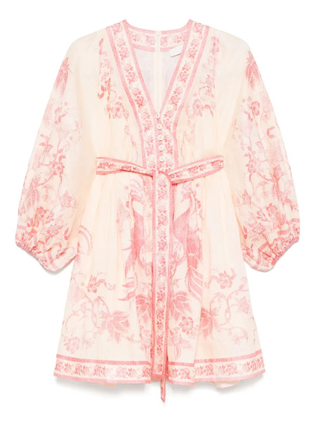  Zimmermann Lucky Linen Mini Dress - Neutrals 
