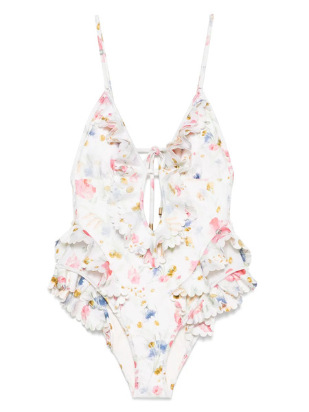  Zimmermann Lucky Waterfall Swimsuit - White 