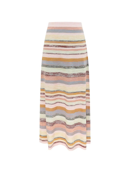  Zimmermann Luna Mouline Striped Midi Skirt - Pink 