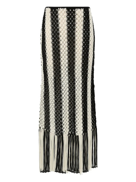  Zimmermann Macramé-fabric Fringed-hem Maxi Skirt - Neutrals 