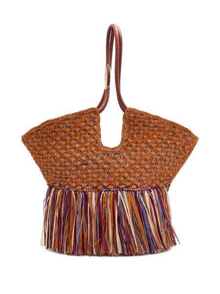  Zimmermann Medium Goldentime Fringed Tote Bag - Brown 