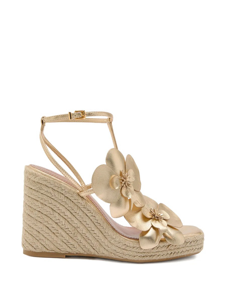  Zimmermann Orchid Wedge Espadrilles - Gold 