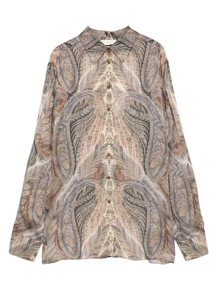  Zimmermann Paisley-print Front-button Shirt - Neutrals 