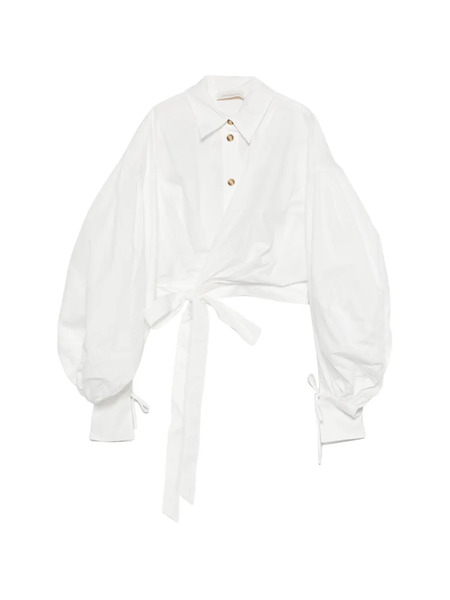  Zimmermann Rebellion Balloon-sleeve Tie Blouse - White 