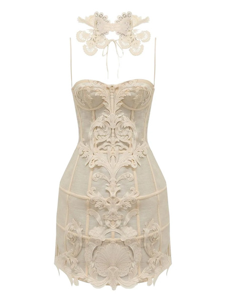  Zimmermann Rebellion Filigree Mini Dress - Neutrals 