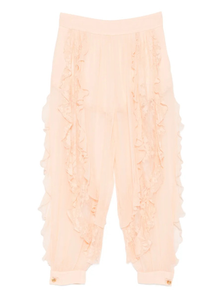 Zimmermann Rebellion Ruffled Lace Trousers - Neutrals 
