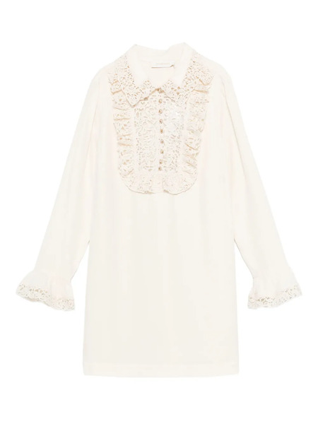  Zimmermann Ruffle-trim Mini Dress - Neutrals 