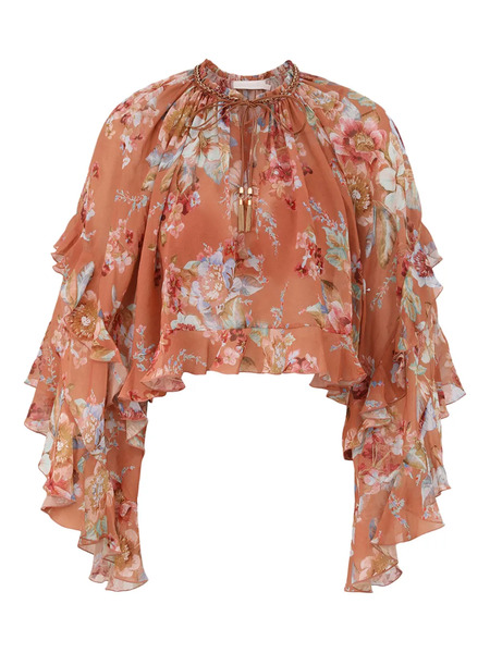  Zimmermann Ruffled Awakened Blouse - Orange 