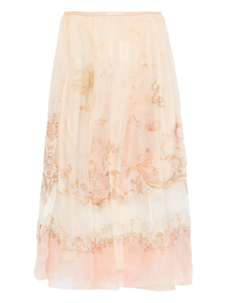  Zimmermann Silk Pleated Skirt - Neutrals 