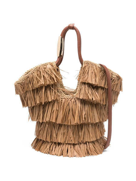  Zimmermann Small Goldentime Fringed Tote Bag - Neutrals 