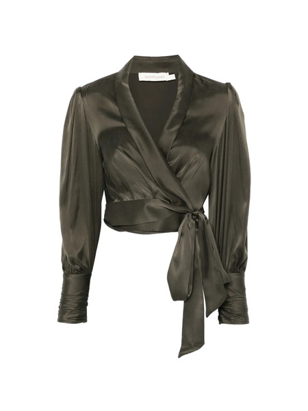  Zimmermann Wrap Long-sleeved Blouse - Green 