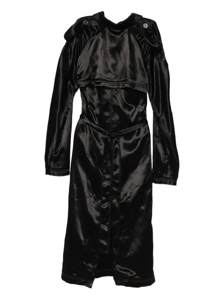  Zomer Belted Button Midi Dress - Black 