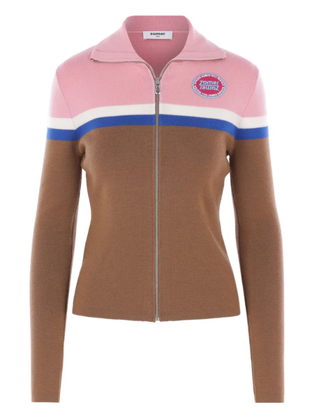  Zomer Logo-patch Zip-fastening Cardigan - Brown 