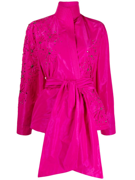  Zuhair Murad Crystal-embellished Belted Jacket - Purple 