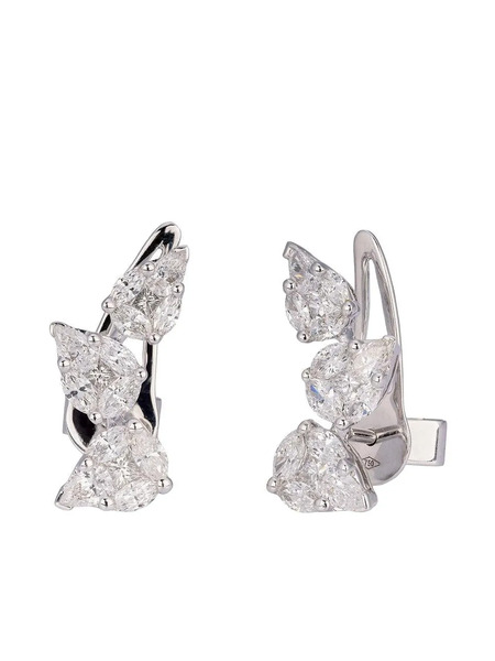  Zydo 18k White Gold Diamond Earrings - Silver 