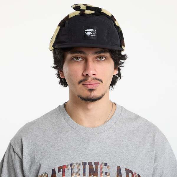  A Bathing Ape 1st Camo Puffy Flight Cap Black M 