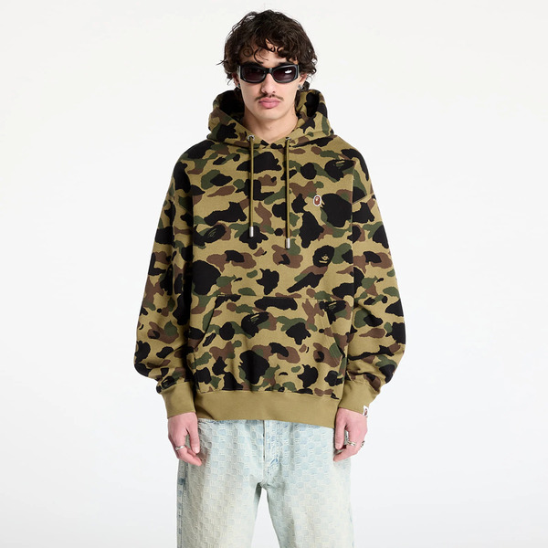  Sweatshirt A Bathing Ape 1st Camo Jacquard One Point Relaxed Fit Pullover Hoodie Unisex Green M 