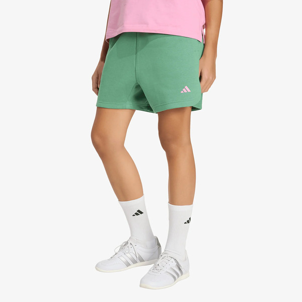 Shorts Adidas 3 Stripes Studio Fleece Loose Shorts Preloved Green S 