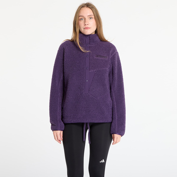  Sweatshirt Adidas Terrex Xploric High Pile Fleece Pullover Sweatshirt Aurora Plum/ Semi Flash Aqua S 