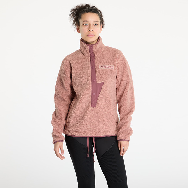  Sweatshirt Adidas Terrex Xploric High Pile Fleece Pullover Warm Clay Xs 
