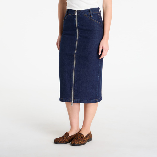  Calvin Klein Jeans Denim Zip Front Skirt Blue 28 