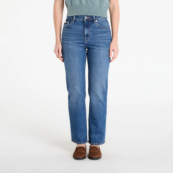  Pants Calvin Klein Jeans High Rise Straight Short Jeans Blue 25 