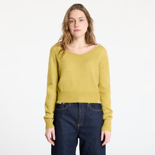  Sweater Calvin Klein Jeans Fluffy Yarn V-neck Sweater Green S 