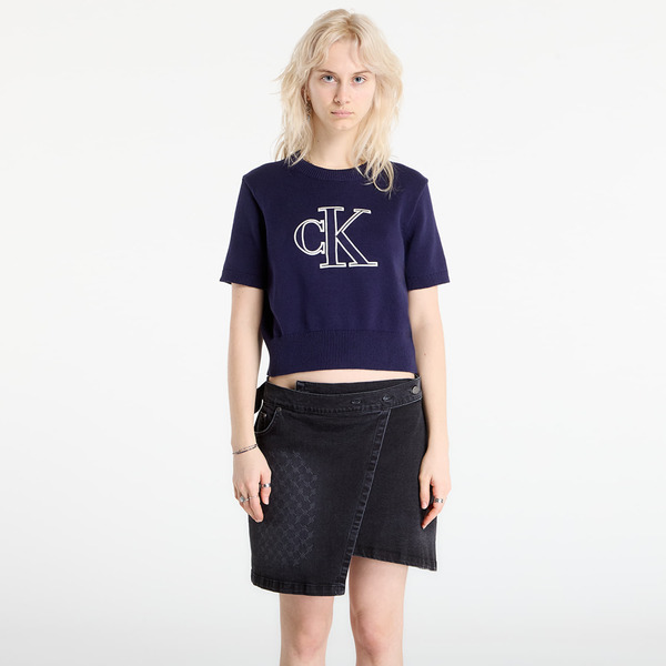  Sweater Calvin Klein Jeans Logo Ss Top Sweater Purple S 