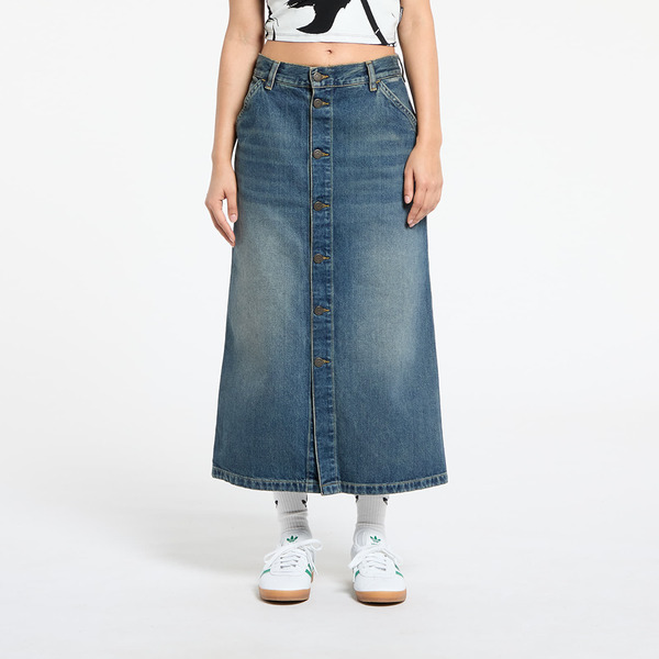  Carhartt Wip W' Marvin Skirt Blue Worn Used Wash Xs 