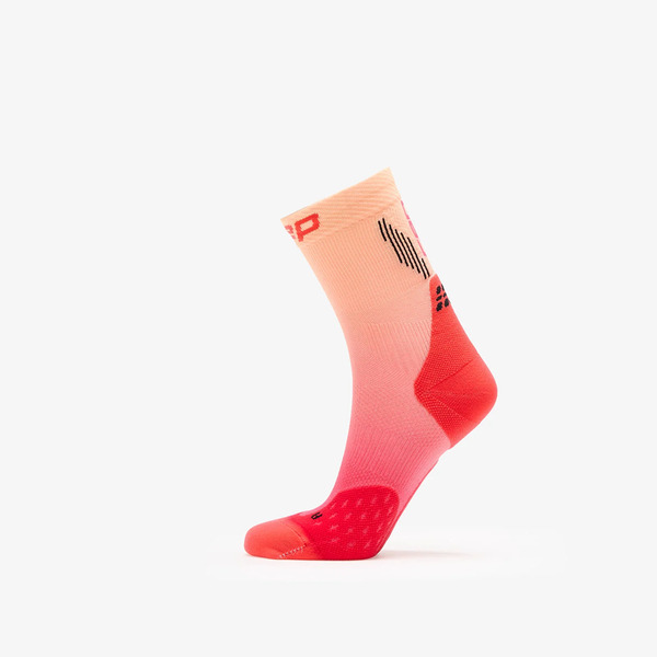  Cep Mid Cut Gradient Socks Red/ Marigold Fade L 