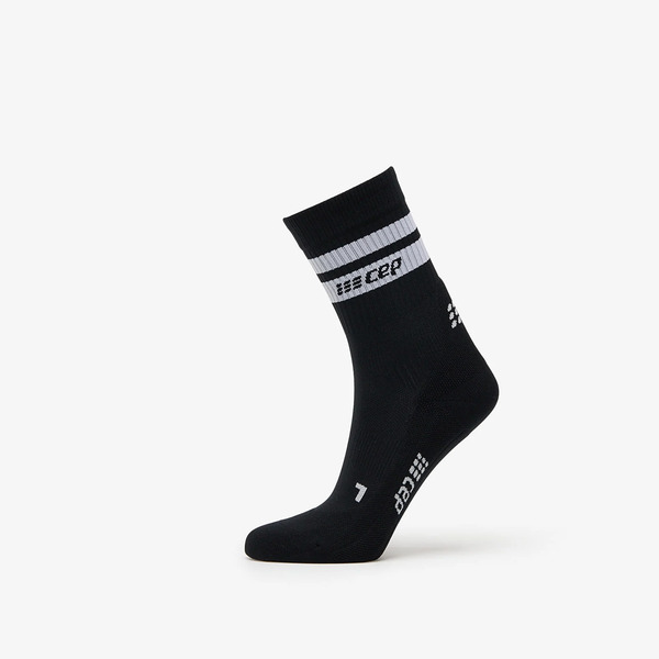  Cep 80's Mid Cut Compression Socks Black/ White S 