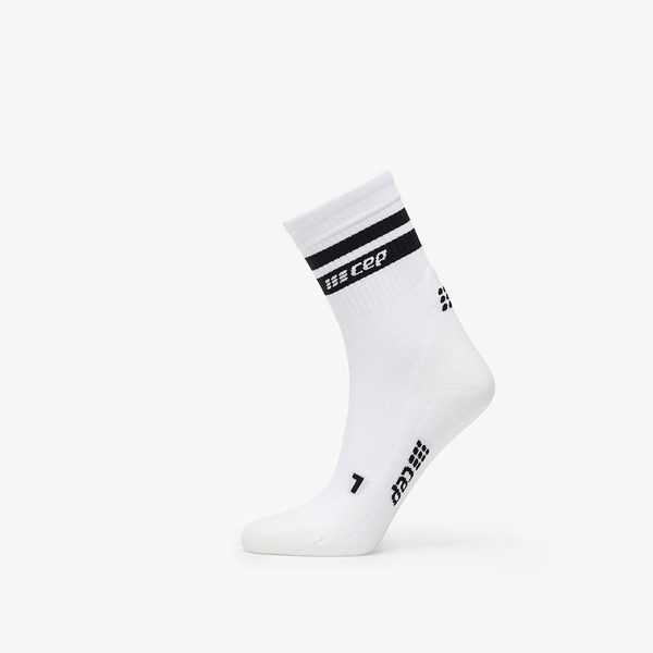  Cep 80's Mid Cut Compression Socks White/ Black S 