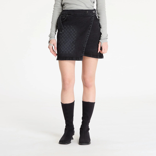  Daily Paper Mongram Wrap Denim Skirt Black S 