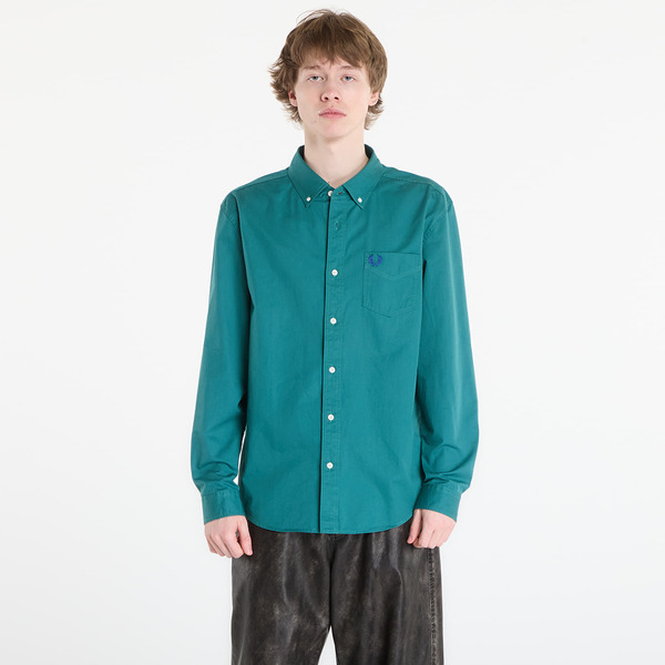  Shirt Fred Perry Relaxed Washed Twill Shirt Deep Mint M 