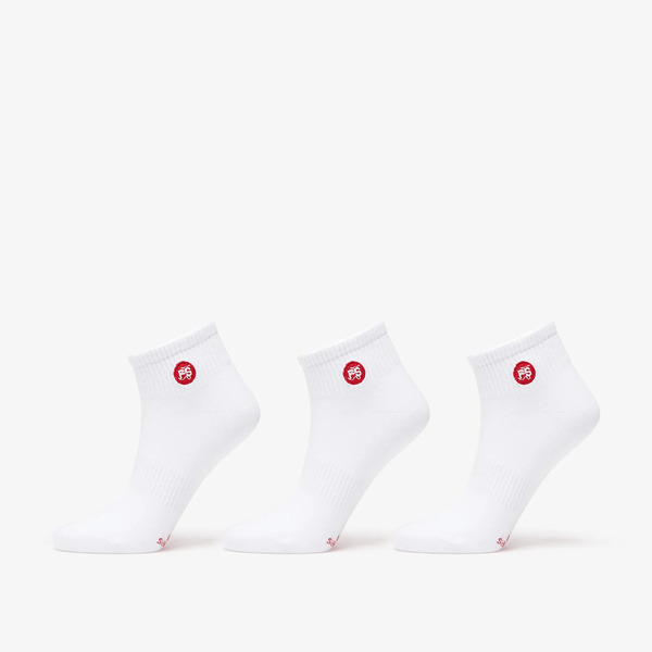  Footshop Ankle Socks 3-pack White (red Logo) 39-42 