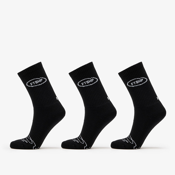  Footshop Basic Crew Socks 3-pack Black 36-38 