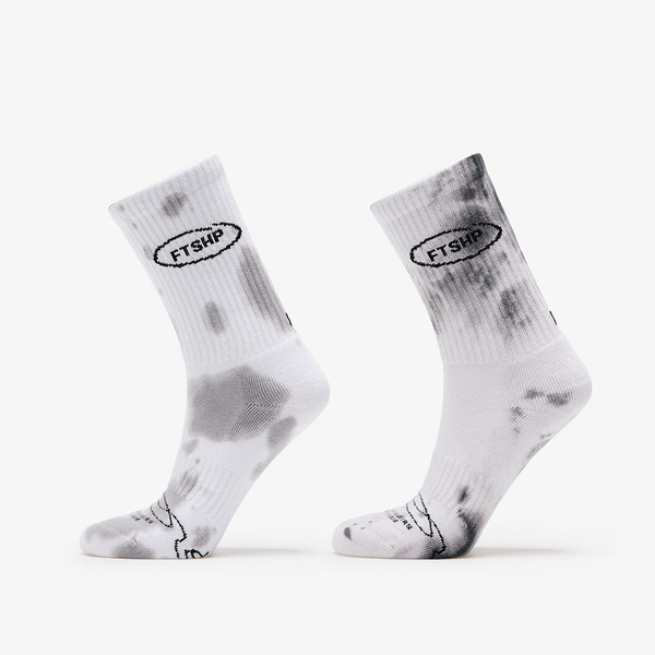 Footshop Basic Crew Socks 2-pack Tie Dey Bw 39-42 