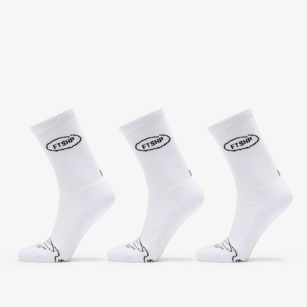  Footshop Basic Crew Socks 3-pack White 39-42 