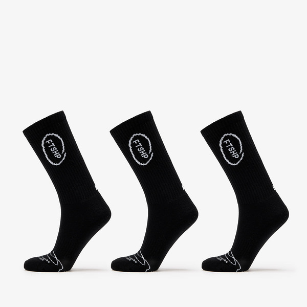  Footshop High Crew Socks 3-pack Black 36-38 