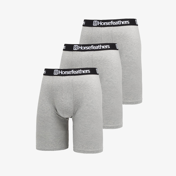  Horsefeathers Dynasty Long 3-pack Boxer Shorts Heather Gray M 