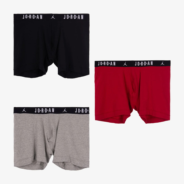  Jordan Flight Cotton Core 3-pack Boxer Brief Gym Red/ Black Xxl 