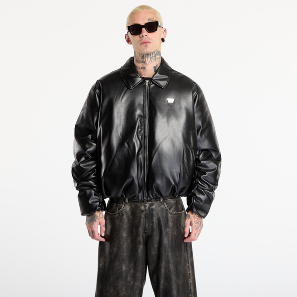  Jacket Misbhv Faux Leather Puffer Bomber Jacket Black M 