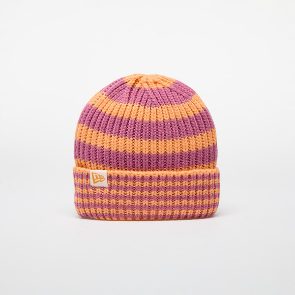  New Era Knit Medium Stripe Beanie Orange Glaze Universal 