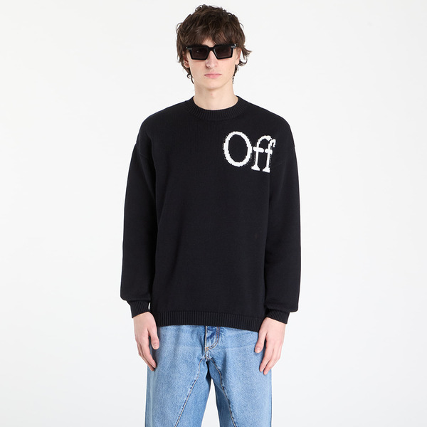  Sweater Off-white Cot Ow Shared Logo Knit Crew Black S 