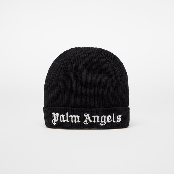  Palm Angels Kids Logo Knit Beanie Black/ Off White Ii 