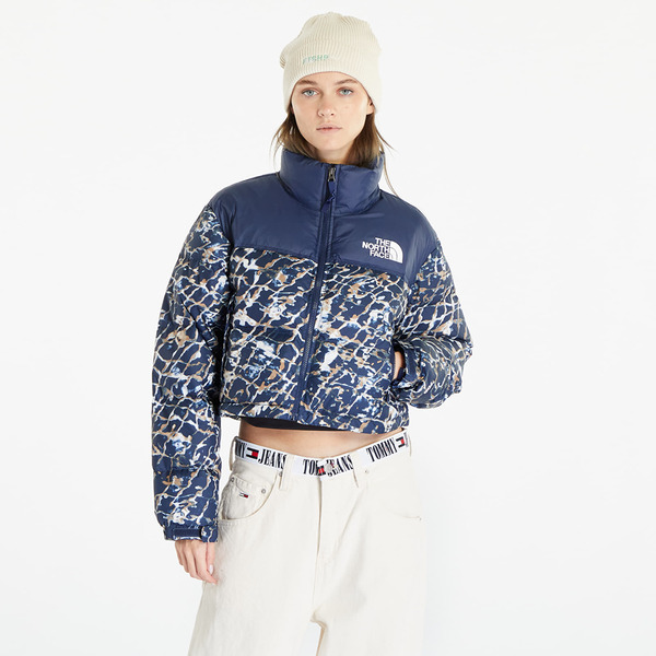  Jacket The North Face Nuptse Short Jacket Dusty Periwinkle Water Distortion Small Print/ Summit Navy L 