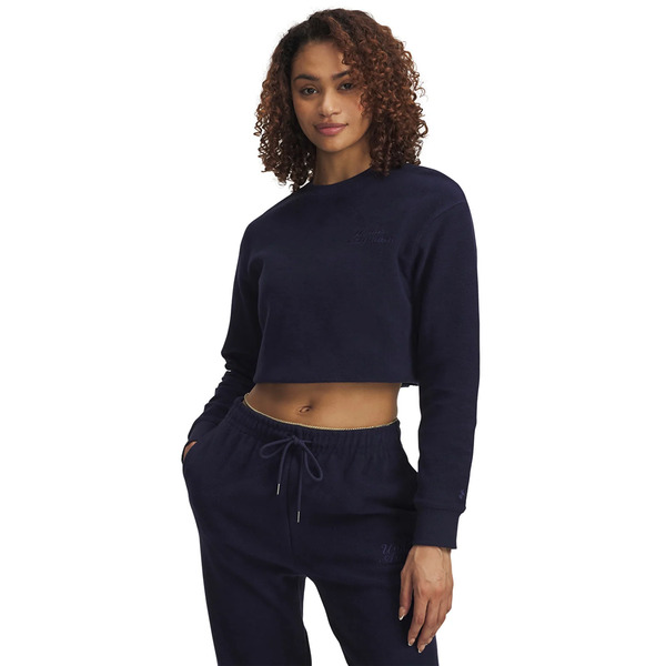  Sweatshirt Under Armour Icon Terry Varsity Crew Blue S 